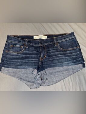Abercrombie & Fitch Indigo Denim Short Shorts with Contrast Stitching